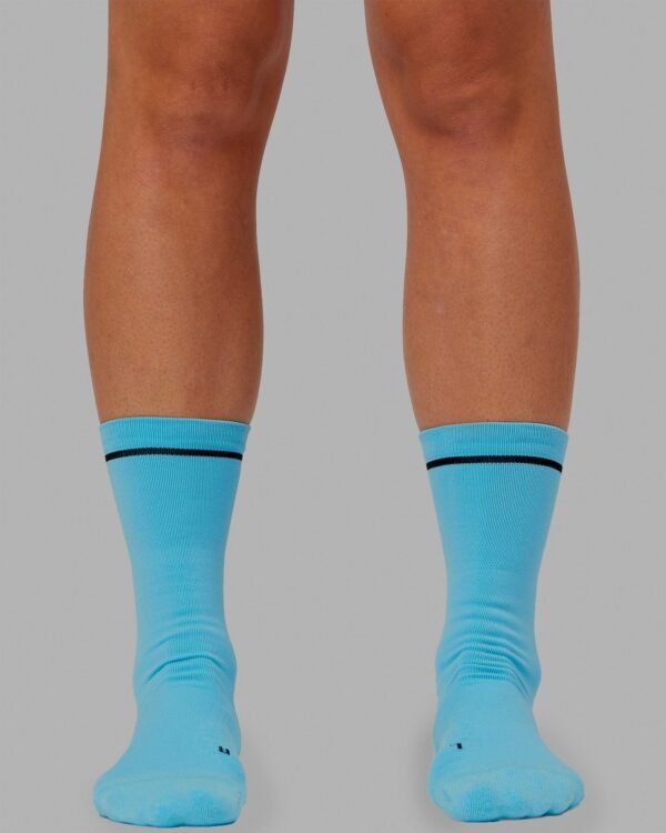 Fast Performance Crew Socks - Neon Blue-Black