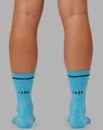 Fast Performance Crew Socks - Neon Blue-Black