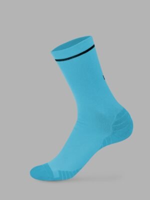 Fast Performance Crew Socks - Neon Blue-Black