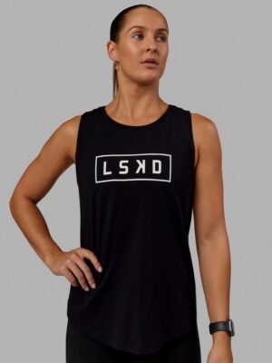 Luna FLXCotton Longline Tank - Black-White