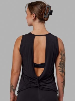 Swivel Open Back Tank - Black