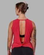 Swivel Open Back Tank - Scarlet