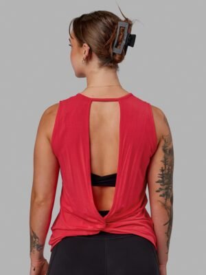 Swivel Open Back Tank - Scarlet